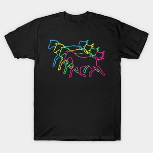 Horse 80s Neon T-Shirt